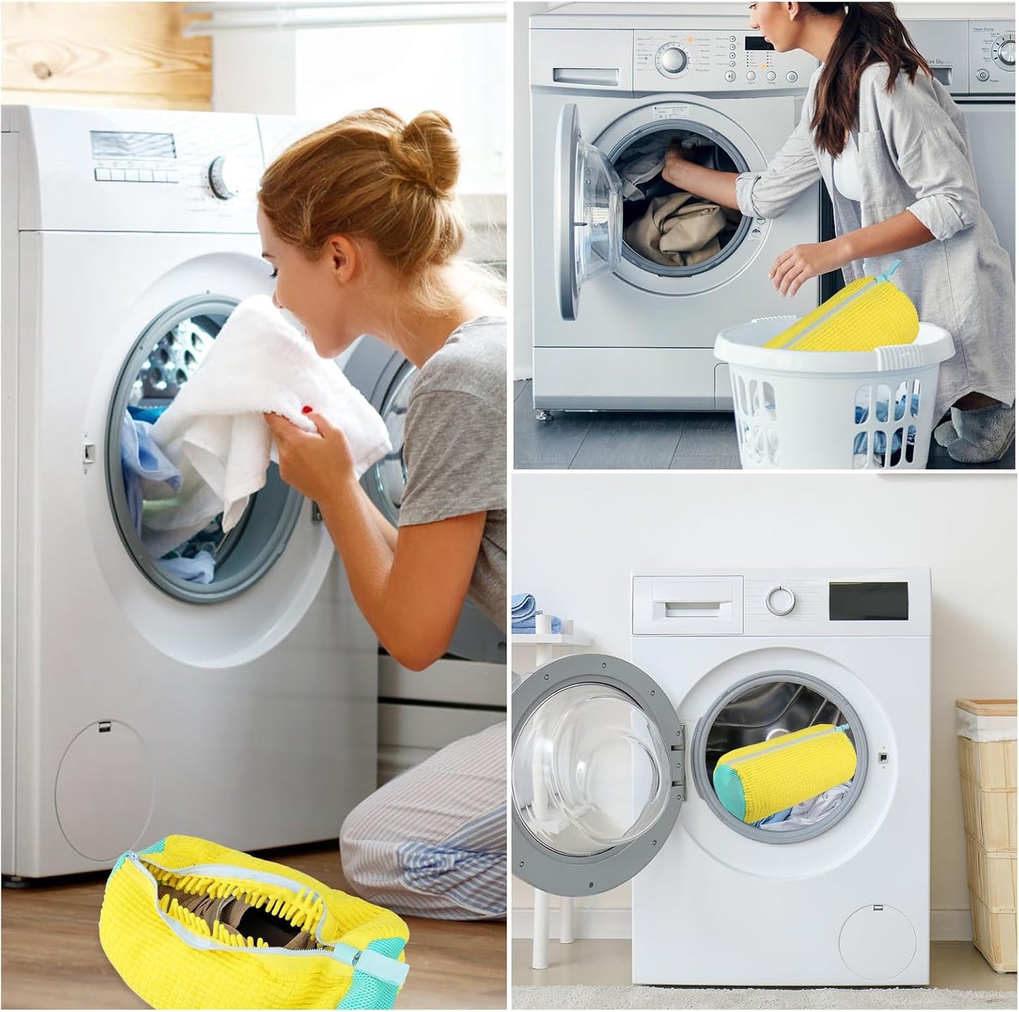 🧼 Bolsas para Lavar Zapatillas en Lavadora (Pack de 2) – Amarillo