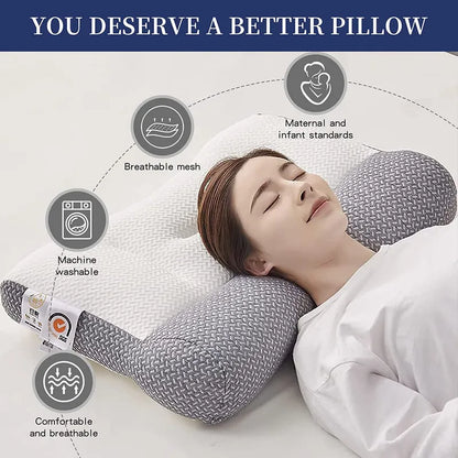 Almohada: la única almohada viscoelástica del mercado con soporte para la curvatura del cuello.