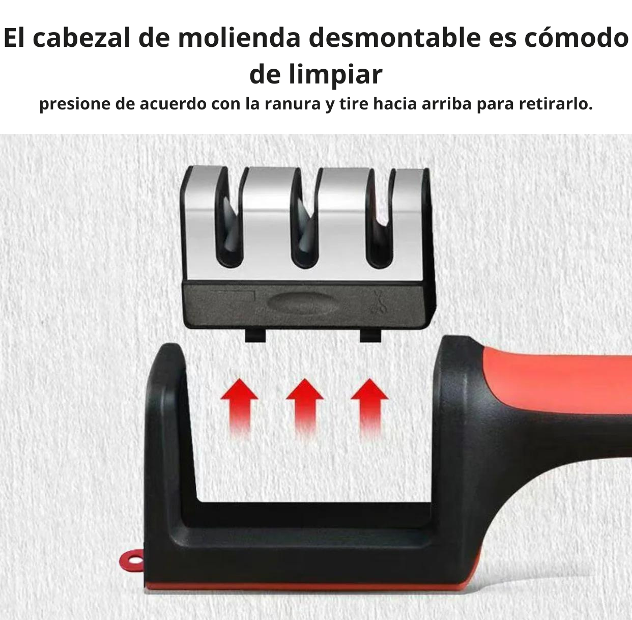 Afilador Profesional con Mango Ergonómico de Uso Manual para Afilar y Pulir Cuchillos. Rodillos Cerámicos y de Carbono.