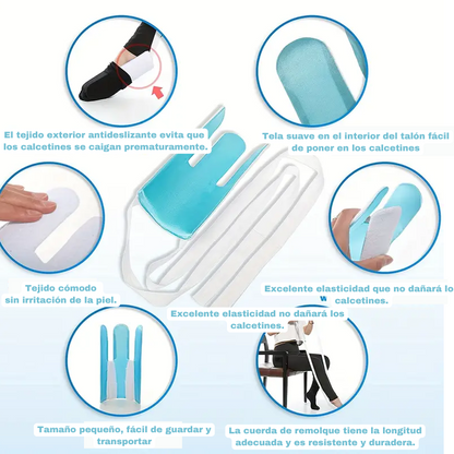 SockEase: Kit Fácil De Poner Y Quitar Calcetines Y Sacar Zapatos, Sin Dolor Sin Doblarse, Estirarse O Apretar