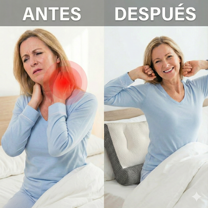 Almohada: la única almohada viscoelástica del mercado con soporte para la curvatura del cuello.