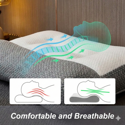 Almohada: la única almohada viscoelástica del mercado con soporte para la curvatura del cuello.
