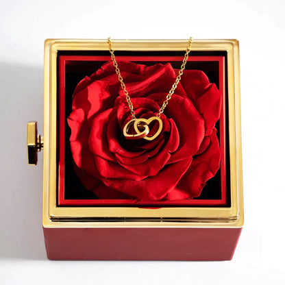 Rosa Eterna | Flor Auténtica y Collar de Regalo